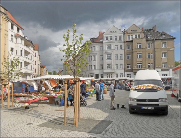 Markt auf dem Huygensplatz, Foto Bernd Heyne